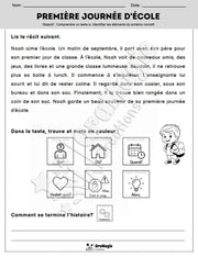 Compréhension de lecture et du récit - Première journée d’école - 1re année - Produit numérique