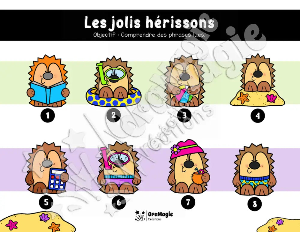 Compréhension de lecture - Les jolis hérissons - Devine qui je suis - 2e année