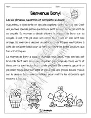Compréhension de lecture - Lis et colorie - Pâques - Bienvenue Bony! - 2e année - 2$.pdf