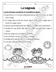 Compréhension de lecture - Lis et colorie - La baignade - 1re année - 2$.pdf