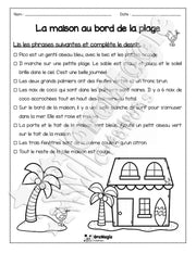 Compréhension de lecture - Lis et colorie - La maison au bord de la plage - 2e année - 2$.pdf