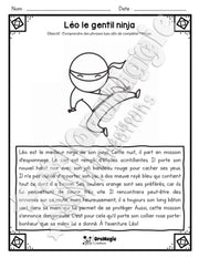 Compréhension de lecture - Lis et colorie - Léo le gentil ninja - 2e année.pdf