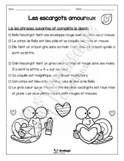 Compréhension de lecture - Lis et colorie - St-Valentin - Les escargots amoureux - 2e année - 2$.pdf