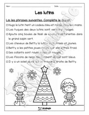 Compréhension de lecture Noël - Lis et colorie - Les lutins - 2e année.pdf