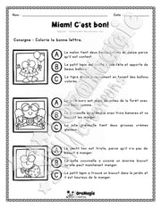 Compréhension de lecture - Trouve la bonne phrase - Miam! C'est bon! - 2e année.pdf