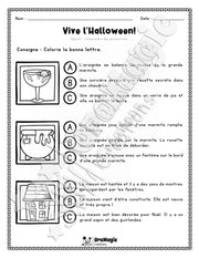 Compréhension de lecture - Trouve la bonne phrase - Vive l'Halloween - 2e année - 3$.pdf