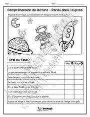 Compréhension de lecture - VRAI OU FAUX - Perdu dans l'espace - 1re année - 3$.pdf