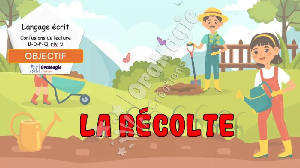 Confusions de lecture B-D-P-Q - Niveau 5 - La récolte - Produit numérique