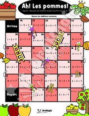 Ah! Les pommes! Serpents et échelles - Additions simples max 10 - 1re année.pdf