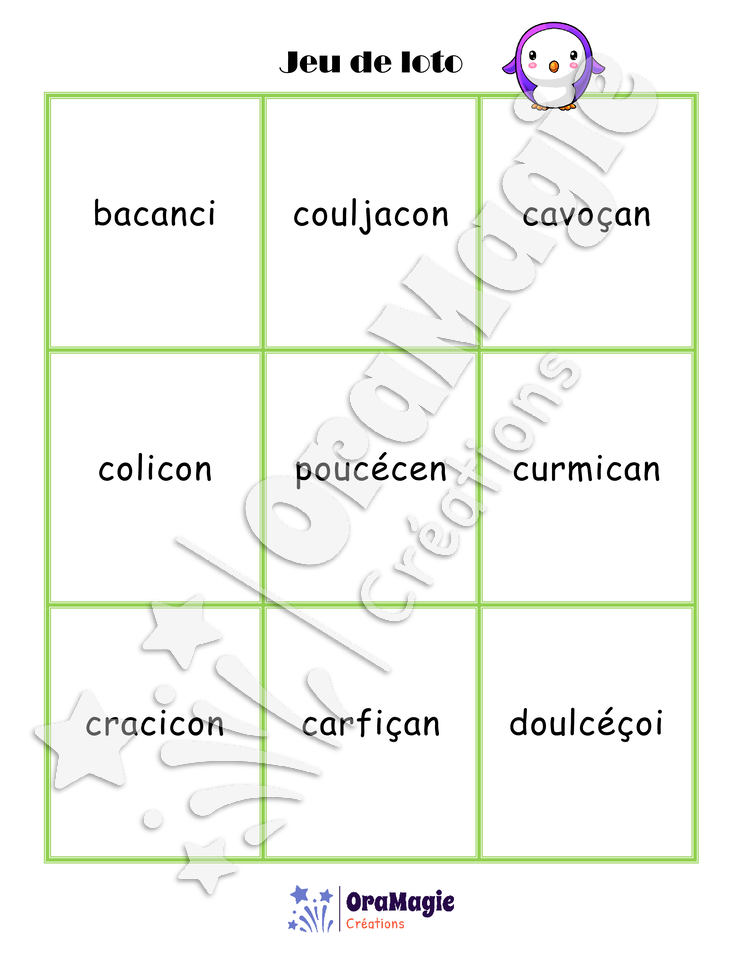 Confusions C dur - C doux - Niveau 4 - Jeu de loto
