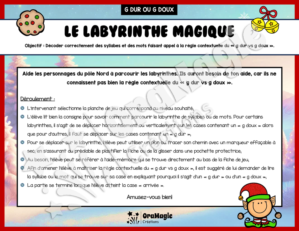 Le labyrinthe magique du g dur vs g doux - Thème Noël - Langage écrit - 4$.pdf