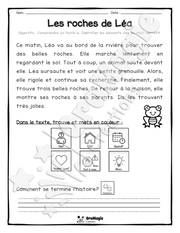 Compréhension de lecture et du récit 1re année - Les roches de Léa.pdf