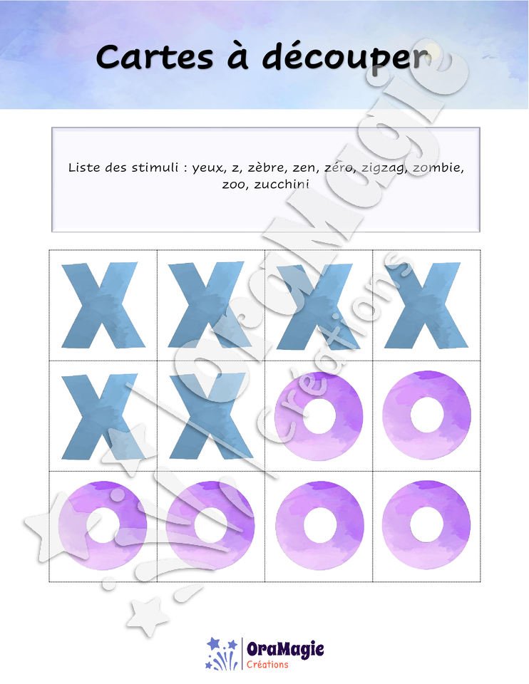 Tic-tac-toe du son -z- position initiale