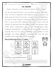 Compréhension de lecture et du récit 1re année - La course.pdf