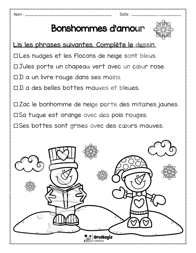 Compréhension de lecture - Lis et colorie - St-Valentin - Bonhomme d_amour - 1re année - 2$.pdf