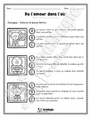 Compréhension de lecture - Trouve la bonne phrase - De l'amour dans l'air - 2e année.pdf