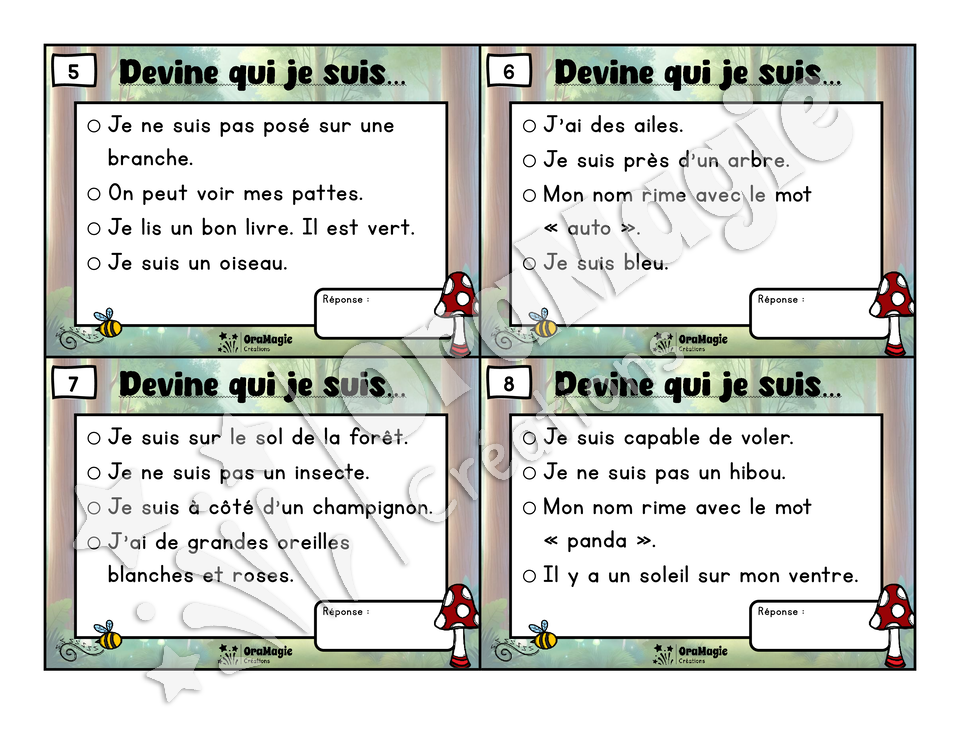 La forêt magique - Compréhension de lecture