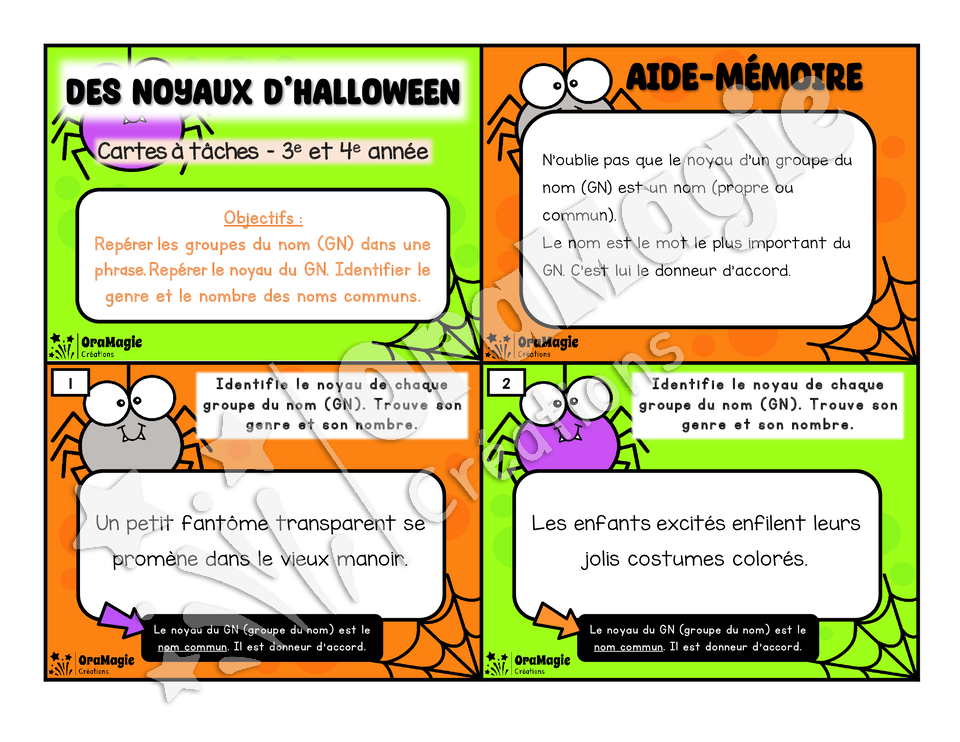 Cartes à tâches - Des noyaux d'Halloween - 3e-4e année - 6$.pdf