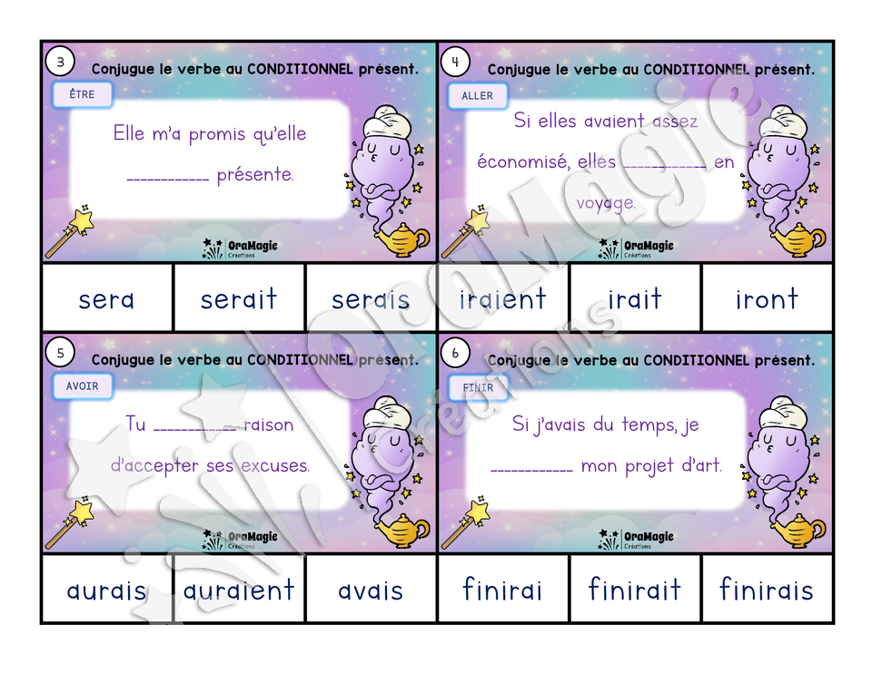 Des souhaits au conditionnel - Verbes être, aller, avoir, finir, aimer au conditionnel
