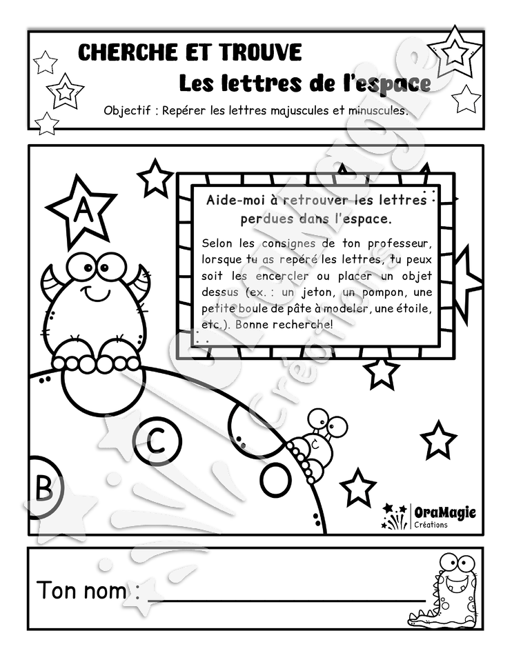 Cherche et trouve les lettres dans l'espace - Préscolaire - 6$.pdf