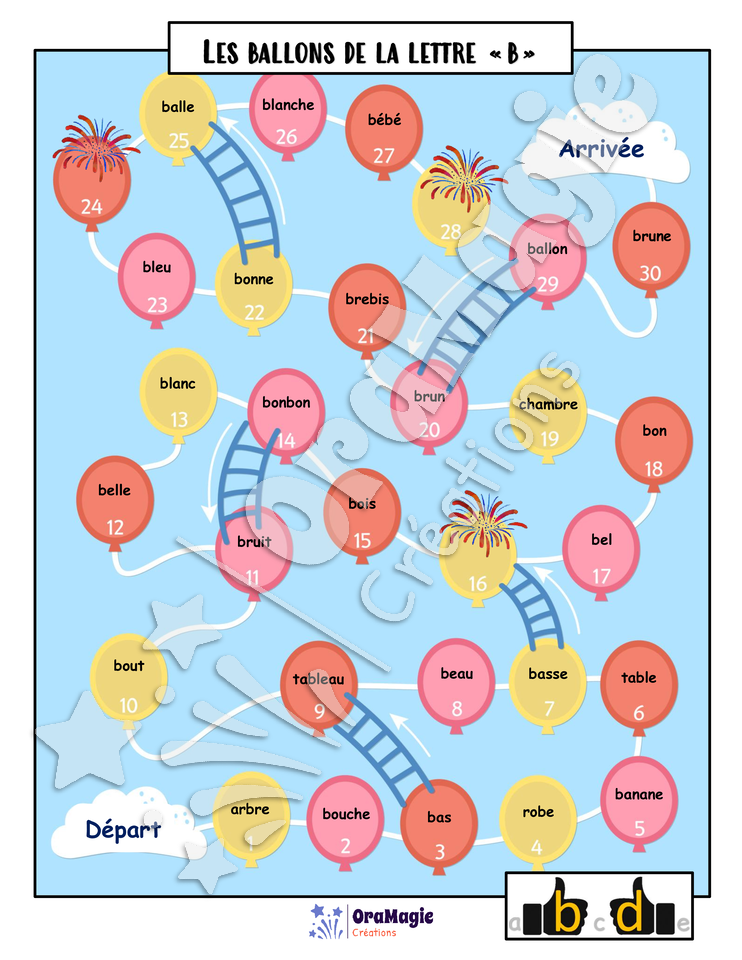 Parcours Les ballons de la lettre b - décodage mots