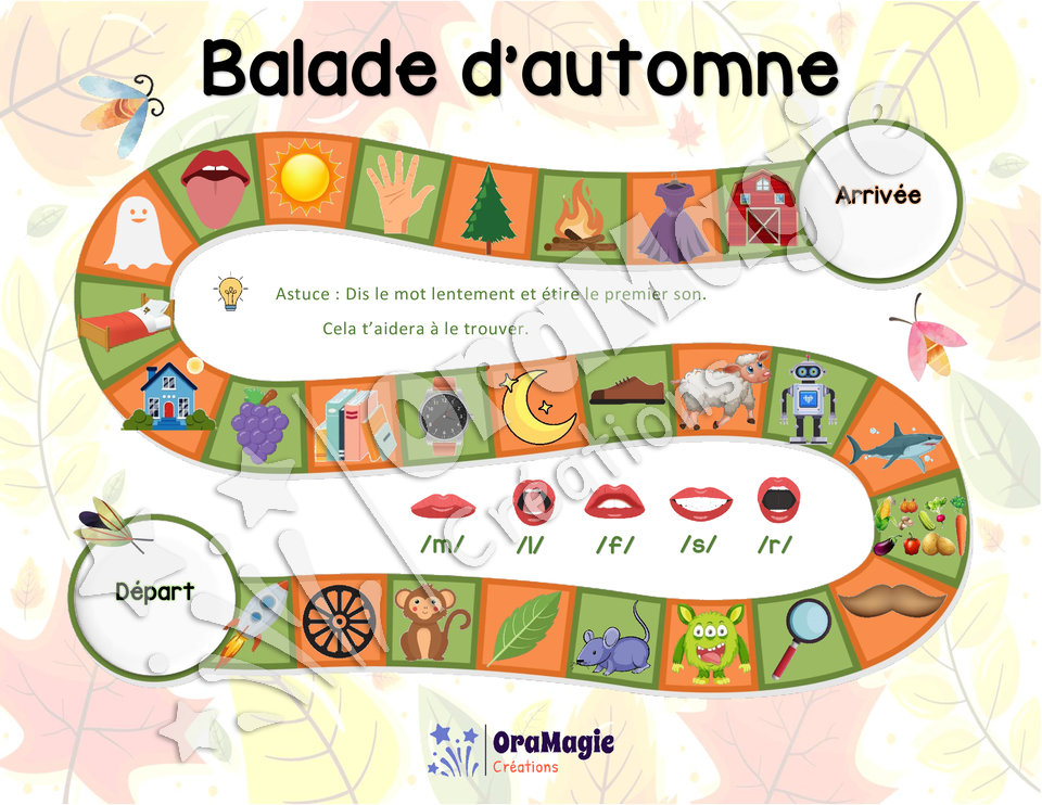 Balade d'automne - Parcours - Identification du phonème initial