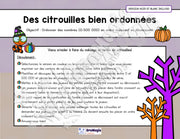 Des citrouilles bien ordonnées - Atelier 4e année - Halloween - Ordre croissant vs décroissant - NB incluse - 3$.pdf