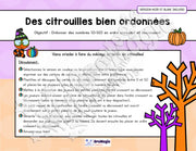 Des citrouilles bien ordonnées - Atelier 1re année - Halloween - Ordre croissant vs décroissant - NB incluse - 4$.pdf