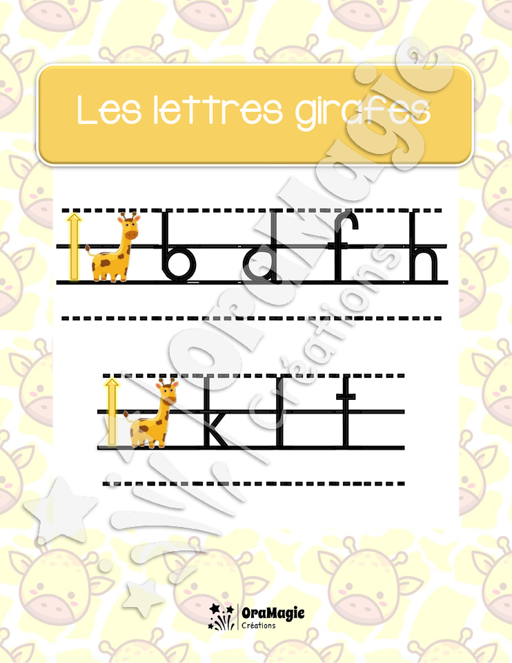 Les lettres coccinelles, singes et girafes + support visuel