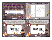 Cartes à tâches - Divisions Potter - Division de nombres naturels avec reste en décimales - 3e cycle - 5$.pdf