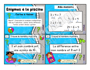 Cartes à tâches - Énigmes à la piscine - Rééducation math - vocabulaire math - 5$.pdf