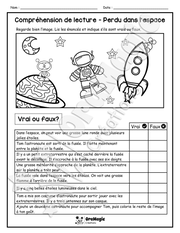 Compréhension de lecture - VRAI OU FAUX - Perdu dans l'espace - 2e année - 3$.pdf