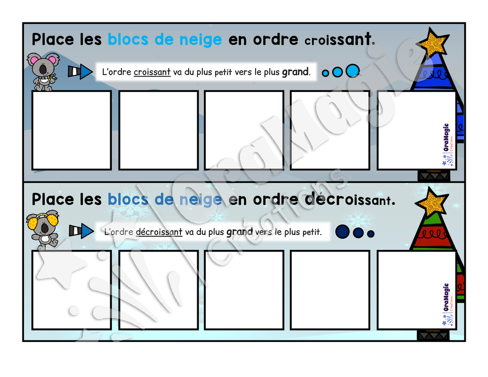 Un igloo bien construit - Atelier ordre croissant vs décroissant - 3e année