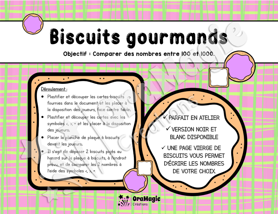 Biscuits gourmands - Comparaison de nombres - 100-1000 - 2e année - 3$.pdf