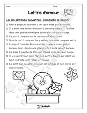 Compréhension de lecture - Lis et colorie - Lettre d'amour - 2e année.pdf