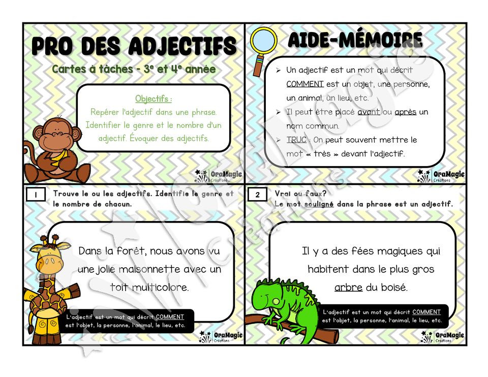Cartes à tâches - Pro des adjectifs - 3e-4e année - 6$.pdf