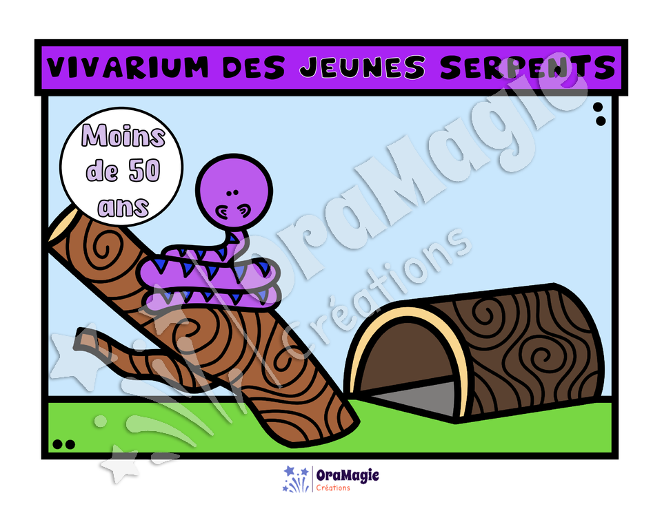 Longue vie aux serpents - Représentation et comparaison des nombres à 2 chiffres