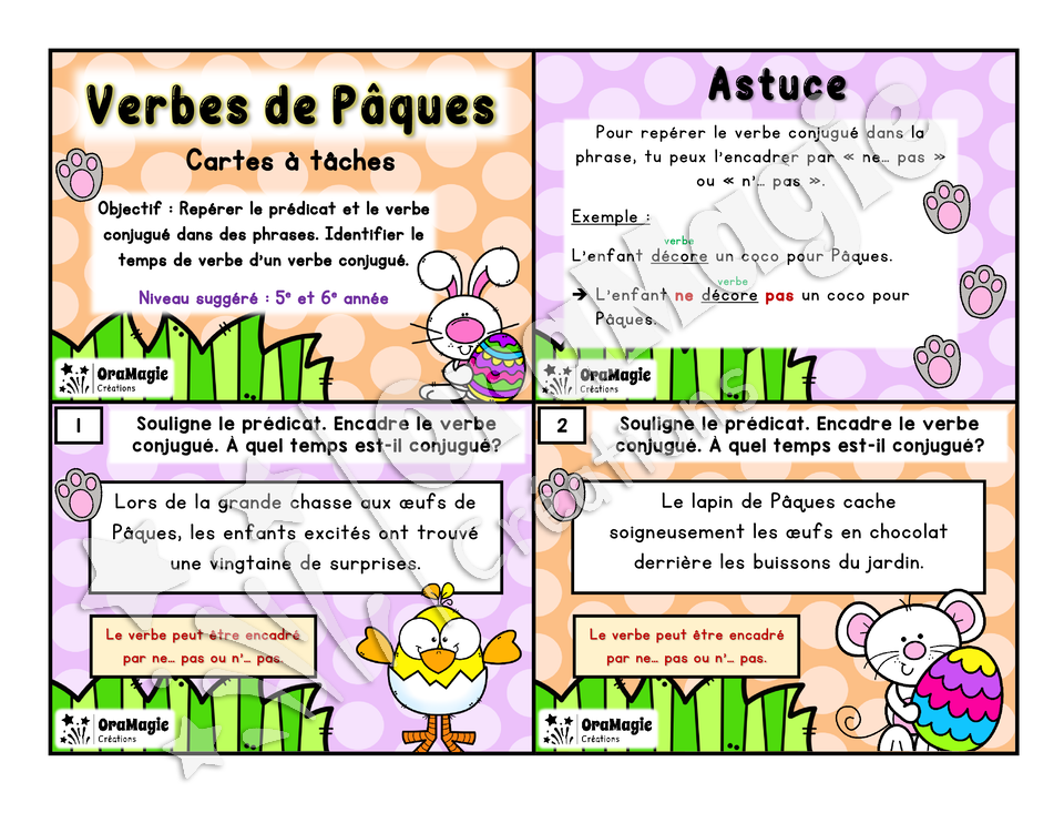 Cartes à tâches - Verbes de Pâques - 5e et 6e année.pdf