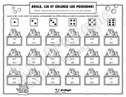 Roule lis et colorie les poissons - Décodage mots CVC-CCV sans sons amoureux - Langage écrit, 1re année.pdf