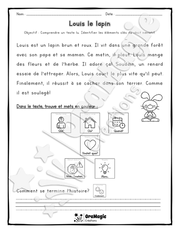 Compréhension de lecture et du récit 1re année - Louis le lapin - 2$.pdf