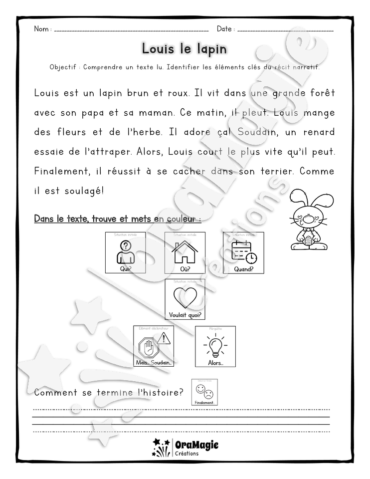Compréhension de lecture et du récit 1re année - Louis le lapin - 2$.pdf