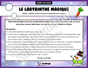 Le labyrinthe magique du genre des noms communs - Thème Hiver - 1re et 2e année.pdf