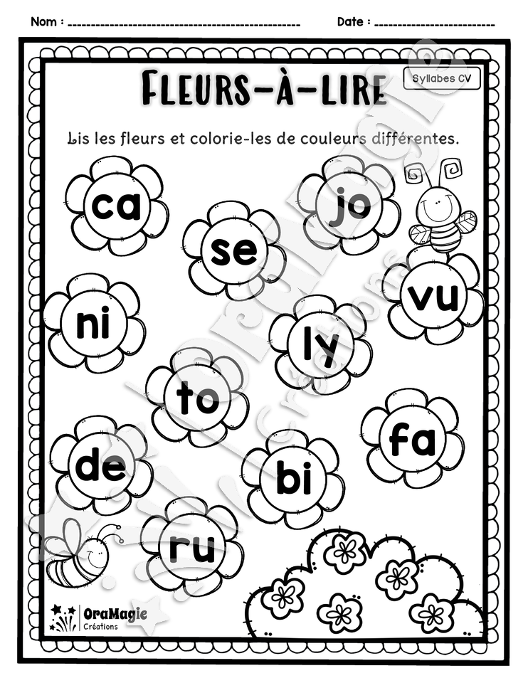 Fleurs-à-lire - Décodage syllabes CV - Préscolaire et 1re année.pdf