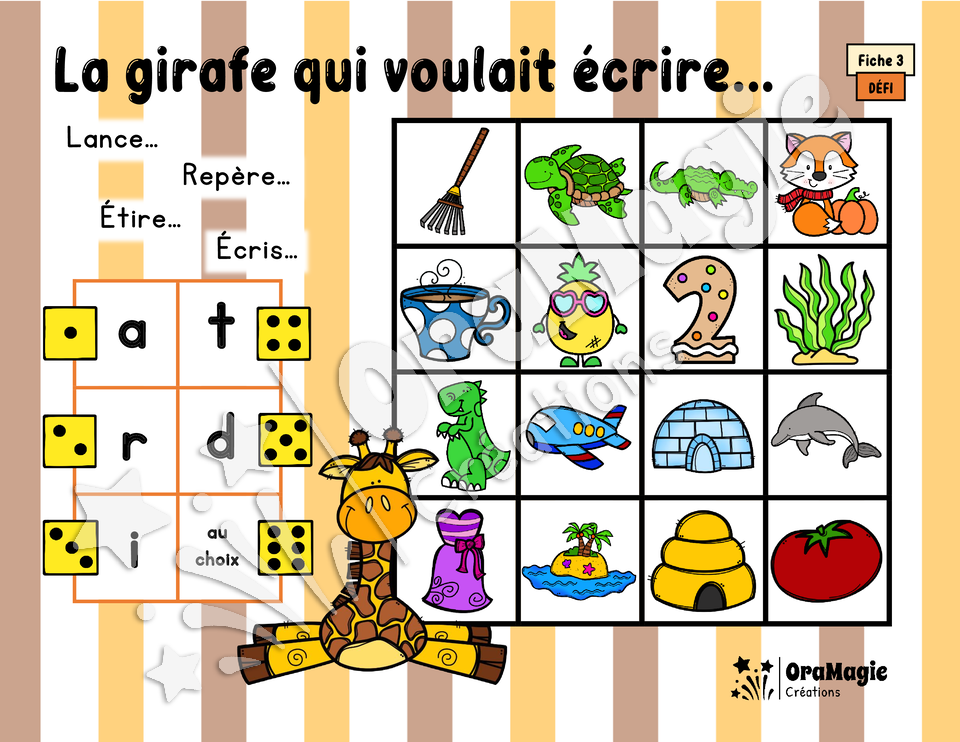 La girafe qui voulait écrire - Atelier CS phono et écriture