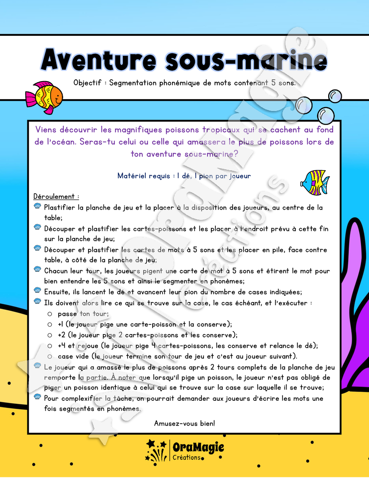 Aventure sous-marine - Segmentation phonémique 5 sons - structures variées - 5$.pdf