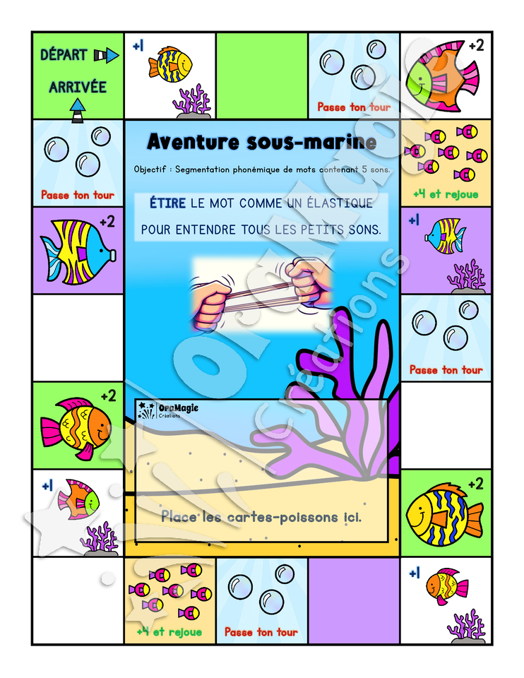 Aventure sous-marine - Segmentation phonémique 5 sons - structures variées
