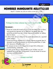 Nombres manquants aquatiques - 10-300 - Complète la suite avec le bon nombre - 2e année.pdf
