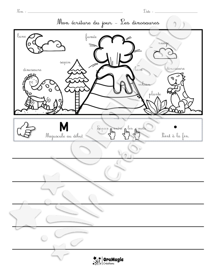 Mon écriture du jour - Les dinosaures