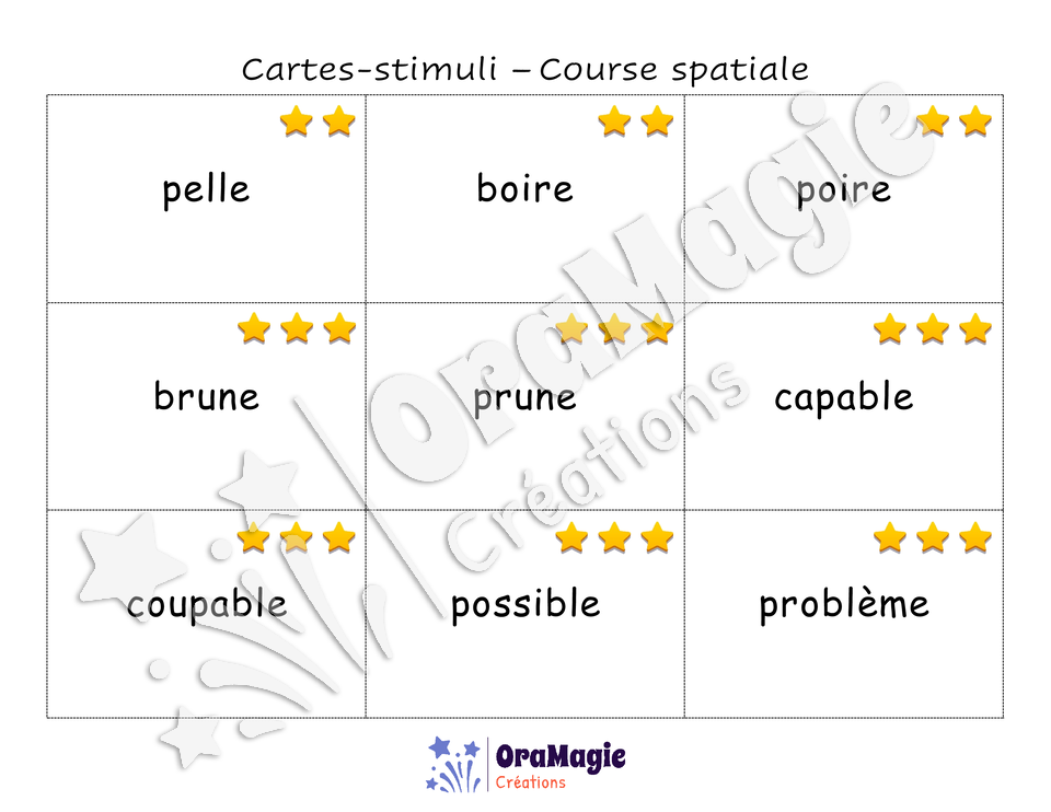 Confusions P-B - Niveau 5 - Course spatiale
