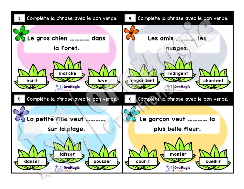 Cartes à tâches - Lecture-nature - Compréhension de phrases lues